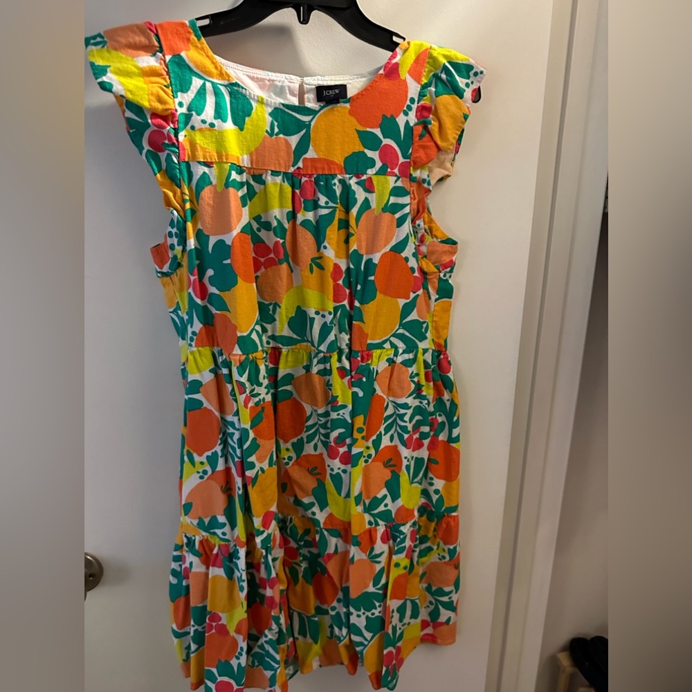 J.Crew Factory Linen-Blend Printed Mini Dress